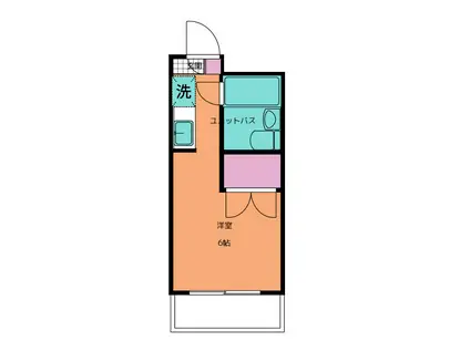 グラディート南浦和(ワンルーム/1階)の間取り写真