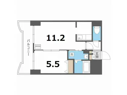 ティアラ資生館(1LDK/9階)の間取り写真