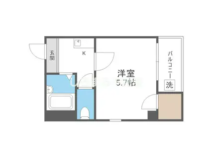 ノールプレール新町(1K/3階)の間取り写真