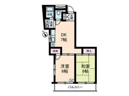 STハイム千鳥(2DK/3階)の間取り写真