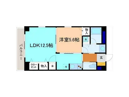 ファーストレーベン彦三ANNEX(1LDK/7階)の間取り写真