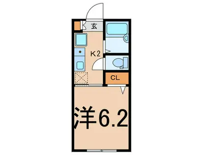 朝日町アパート(1K/2階)の間取り写真