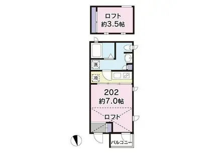 プランベルジュール(1K/2階)の間取り写真