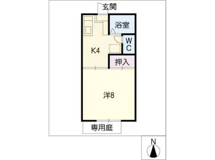 エスティーム88A棟(1K/1階)の間取り写真