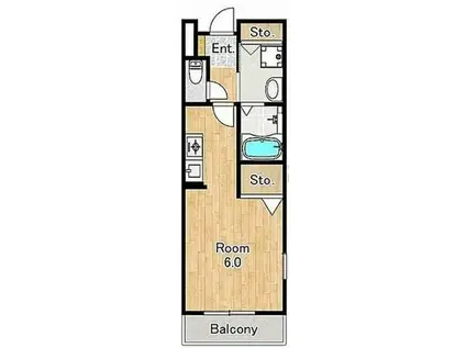 フィオリーレ(1K/1階)の間取り写真