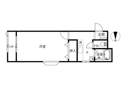 ミンガス(1K/2階)の間取り写真