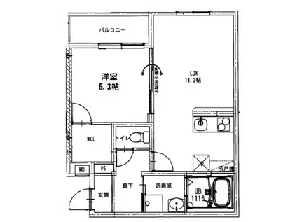 フレール I番館(1LDK/2階)の間取り写真