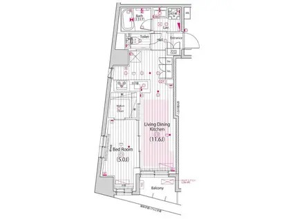 グランド・ガーラ横浜新子安(1LDK/4階)の間取り写真