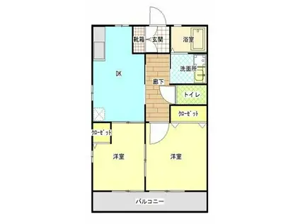 ハイムレトア(2DK/2階)の間取り写真