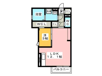 グランヴィア金町(1LDK/2階)の間取り写真