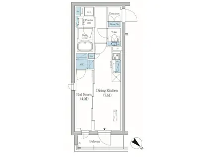 プライムブリス品川旗の台(1DK/3階)の間取り写真