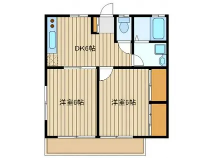 グリーンファーム831(2DK/1階)の間取り写真