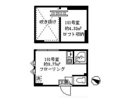 ソフィアポップ(ワンルーム/1階)の間取り写真