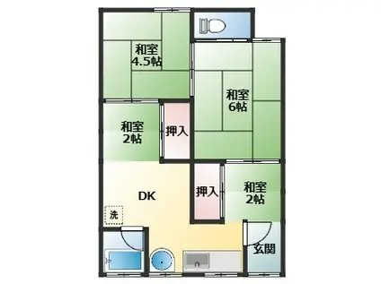 寿荘(4DK/1階)の間取り写真