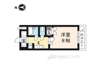 第49長栄ウィステリアヒルズM2(1K/4階)の間取り写真