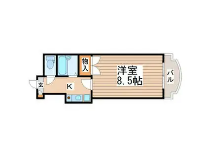 ニューメゾン土樋(1K/5階)の間取り写真