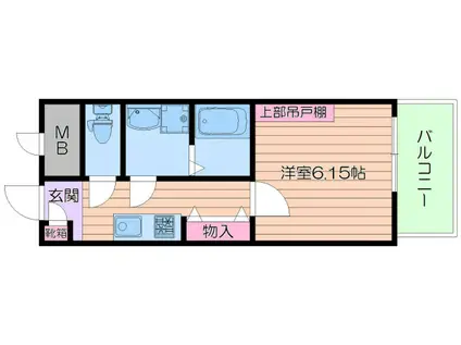 ウィンズコート都島(1K/3階)の間取り写真