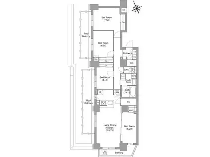 コンフォリア中葛西(4LDK/6階)の間取り写真