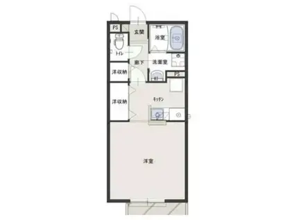 ラコリンヌダボンドンス(1K/1階)の間取り写真