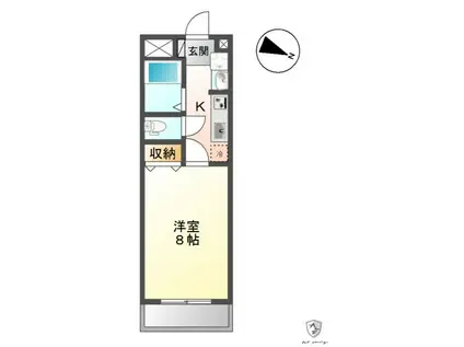 グローリアスM・A・K(1K/1階)の間取り写真