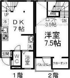 TSハウスマローネ(1DK/1階)の間取り写真