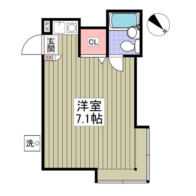 レオハイツ(ワンルーム/1階)の間取り写真