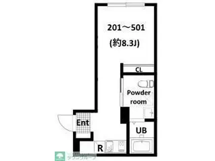 LUNA CRESCENTE KAWASAKI(ワンルーム/4階)の間取り写真
