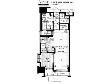 アクタス博多アネックス(1LDK/9階)の間取り写真