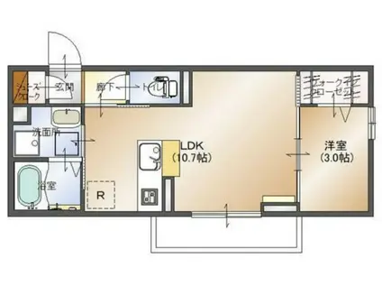 ラルジュ II(1LDK/1階)の間取り写真