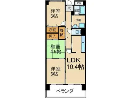 メゾンS&T(3LDK/3階)の間取り写真