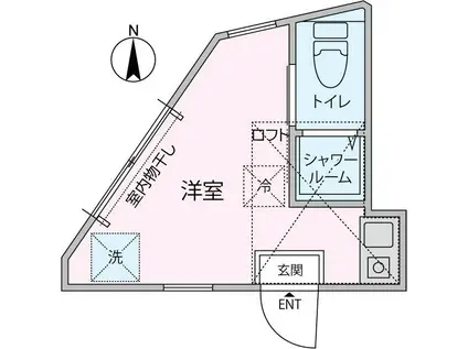 SERA.U高田馬場(ワンルーム/2階)の間取り写真
