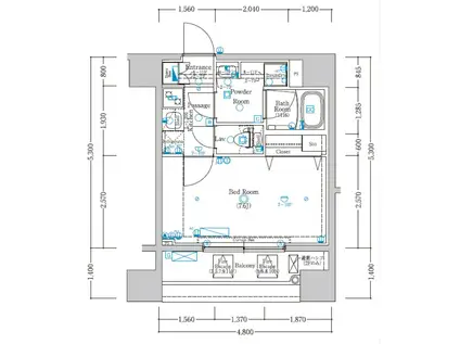 XEBEC糀谷(1K/4階)の間取り写真