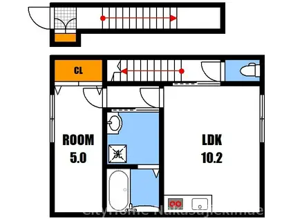 クロッカス落合南(1LDK/2階)の間取り写真