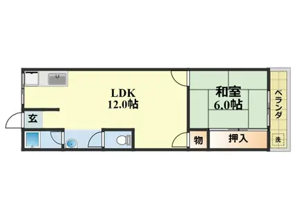 K2コーポラス(1LDK/2階)の間取り写真