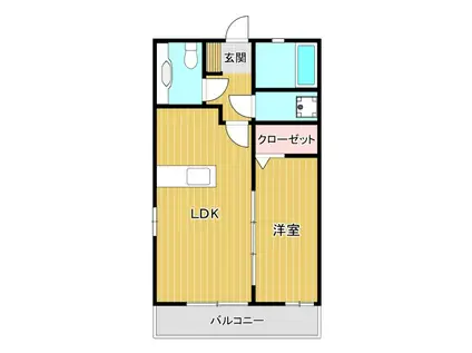 さつき荘(1LDK/2階)の間取り写真