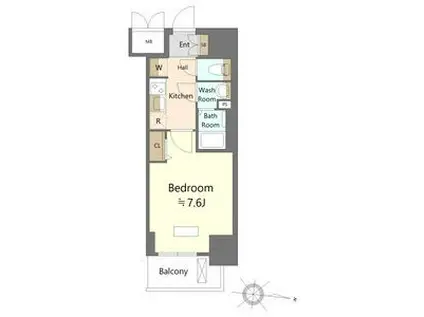 SHOKEN RESIDENCE名古屋(1K/7階)の間取り写真