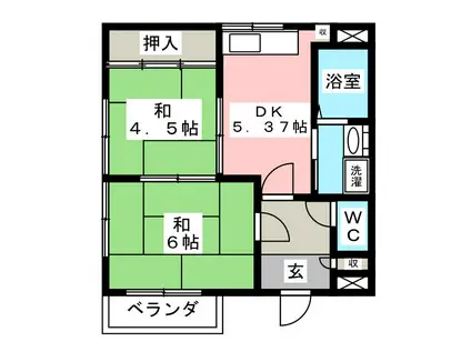 ベニヤ商事株式会社第3ビル(2DK/2階)の間取り写真