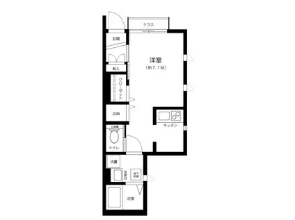 エトワール四谷(1K/1階)の間取り写真