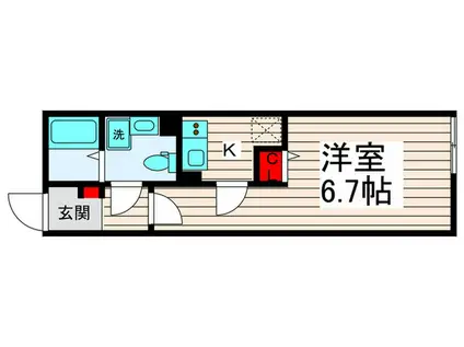 イクシオ トウカイ(1K/2階)の間取り写真