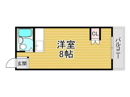 安堵マンション(ワンルーム/3階)の間取り写真
