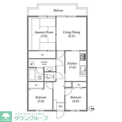 市川東レジデンス(3LDK/5階)の間取り写真