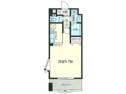 ポン・ルテェール(ワンルーム/2階)の間取り写真