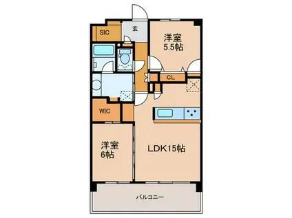 グランモンシルワ(2LDK/2階)の間取り写真