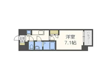 エスリード阿波座ノースプレイス(1K/7階)の間取り写真