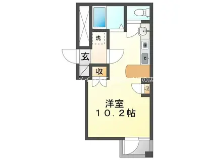 レリブ南小池(ワンルーム/1階)の間取り写真