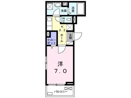 ブリアン グラース(1K/2階)の間取り写真