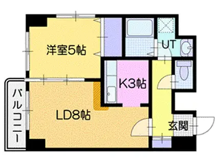ブリッジひばりヶ丘(1LDK/4階)の間取り写真