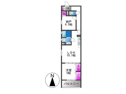 フォレストクリエオーレ枚岡壱番館(1SLDK/1階)の間取り写真