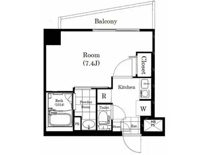 ライオンズマンション西が丘南(1K/4階)の間取り写真