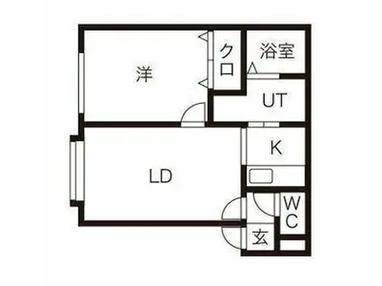 ラヴェルデ(1LDK/2階)の間取り写真